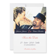 Marine Blauw Koraal Foto Bruiloft Save the Date