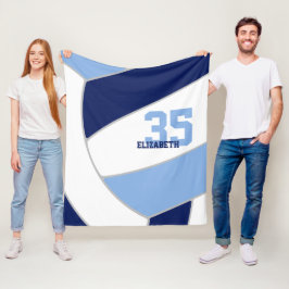 Marine blauw licht blauw Ginormus volleybal Fleece Deken