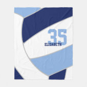 Marine blauw licht blauw Ginormus volleybal Fleece Deken (Voorkant)