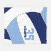 Marine blauw licht blauw Ginormus volleybal Fleece Deken (Voorkant (Horizontaal))