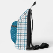 MARINE BLAUW LICHT & DONKERGRIJS PLAID PATRONEN SLING BAG (Rechts)