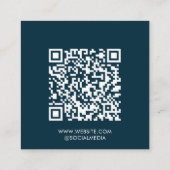 Marine Blauw | LOGO | QR-code Vierkante Visitekaartje (Achterkant)