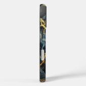 Marine Blauw Marmer met Gouden Aderen Case-Mate iPhone Case (Achterkant / Rechts)