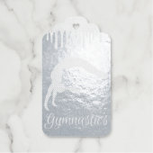 Marine Blauw Metallic Zilver Sparkle Gymnastiek Cadeaulabels (Voorkant)