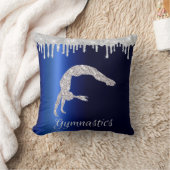 Marine Blauw Metallic Zilver Sparkle Gymnastiek Kussen (Deken)