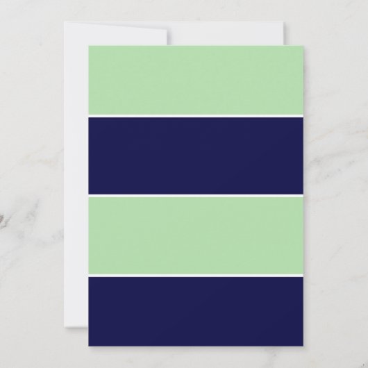 Marine blauw, mint kleur blok bruiloft Save the Da Save The Date (Achterkant)