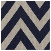 Marine Blauw Modern Chevron Grote Schaal Stof (Close Up)