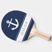 Marine Blauw Moderne Nautische Anker Aangepaste Na Tafeltennisbatje (Zijkant)
