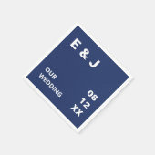 Marine Blauw Moderne Trouwservetten Servet (Hoek)