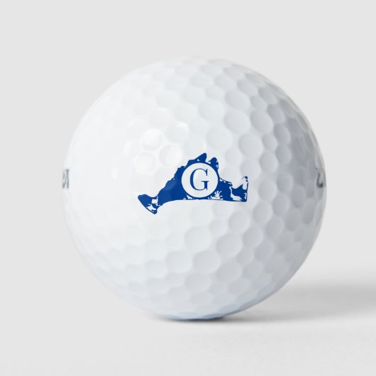 Marine Blauw Monogram Martha's Vineyard Golfballen (Voorkant)