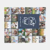 Marine blauw multi foto modern minimum golf vader fleece deken (Voorkant (Horizontaal))