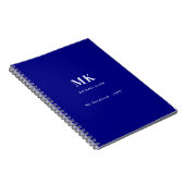Marine blauw naam monogram notitieboek (Rechterzijde)