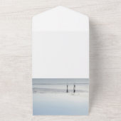 Marine Blauw Nautisch Anker Bruiloft All In One Uitnodiging (Buitenkant)