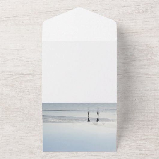 Marine Blauw Nautisch Anker Bruiloft All In One Uitnodiging (Buitenkant)