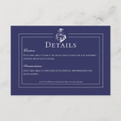 Marine Blauw Nautisch Anker Bruiloft Details Informatiekaartje (Voorkant)