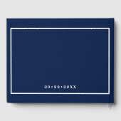 Marine Blauw Nautisch Anker Monogram Bruiloft Gastenboek (Achterkant)