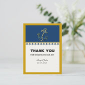 Marine blauw nautische dank u opmerking nautcl1 briefkaart (Staand voorkant)