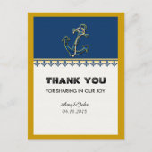 Marine blauw nautische dank u opmerking nautcl1 briefkaart (Voorkant)