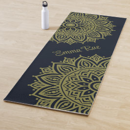 Marine Blauw & Olijfgroen Mandala Yogamat