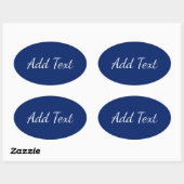 Marine Blauw Ovale Sticker (Vel)