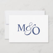 Marine Blauw Paar Ampersand Monogram Notitiekaartje (Voorkant)