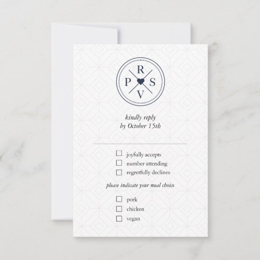 Marine Blauw Paspoort Bestemming Bruiloft Reizen RSVP Kaartje (Voorkant)