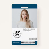 Marine Blauw Personeel ID Badge met Foto (Voorkant)