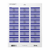 Marine blauw polka dot patroon etiket (Full Sheet)