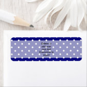 Marine blauw polka dot patroon etiket (Insitu)