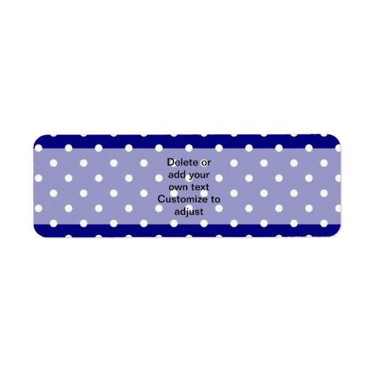 Marine blauw polka dot patroon etiket (Voorkant)