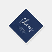 Marine Blauw | Proost Penseel Script Party Celebra Servet (Hoek)