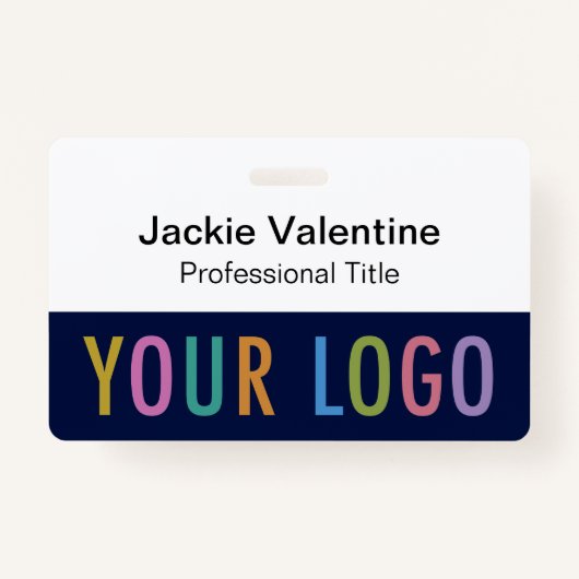 Marine Blauw PVC Naam Badge met Clip Lanyard of Re (Voorkant)