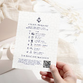 Marine Blauw Reisroute Bestemming Bruiloft Informatiekaartje