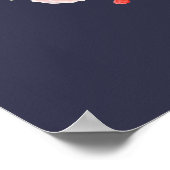 Marine Blauw | Romantische Rozen Welkomstbord Poster (Hoek)