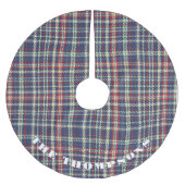 Marine Blauw Rood Geplakt Patroon Kerstmis Kerstboom Rok (Voorkant)