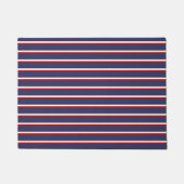 Marine Blauw Rood Gestreepte Chic Moderne Vertical Deurmat (Voorkant)