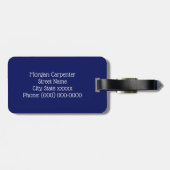 Marine Blauw Rood Wit Cirkel Monogram DIY BG Bagagelabel (Achterkant horizontaal)