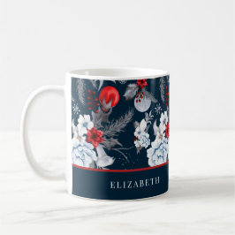 Marine Blauw Rood Zilver Foliage Vakantie Koffiemok