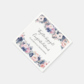 Marine Blauw Roze Bloemen Botanische Verlovingsfee Servet (Hoek)