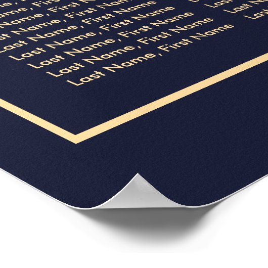 Marine Blauw Roze Bloemen Trouwstoel Grafiek 12 Poster (Hoek)