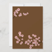 Marine Blauw & Roze Kersenbloesem Lente Bruiloft Kaart (Achterkant)