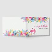 Marine Blauw Roze Tropische Wild Rain Forest Weddi Gastenboek (Volledig)