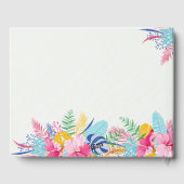 Marine Blauw Roze Tropische Wild Rain Forest Weddi Gastenboek (Achterkant)