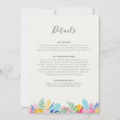 Marine Blauw Roze Tropische Wild Rain Forest Weddi Kaart (Achterkant)