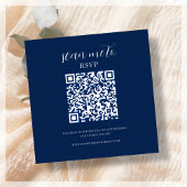Marine Blauw | RSVP QR Code Enclosure Kaart