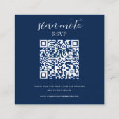 Marine Blauw | RSVP QR Code Enclosure Kaart (Voorkant)