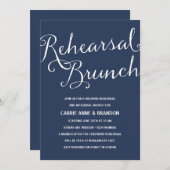 Marine Blauw | Rustieke kalligrafie repetitie brun Kaart (Voorkant / Achterkant)