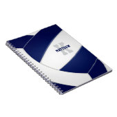 Marine Blauw Team Sport Meisjes Jongens Volleybal Notitieboek (Rechterzijde)