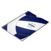 Marine Blauw Team Sport Meisjes Jongens Volleybal Notitieboek (Linkerzijde)