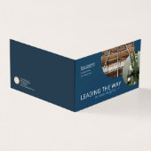 Marine Blauw, Techniek Gevouwen Foto Brochure Kaart (Buitenkant)